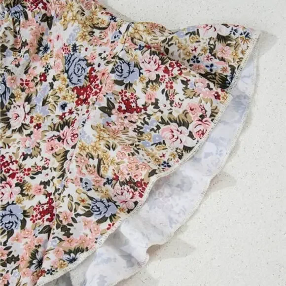 *NEW* Boho Floral Ruffle Cap Sleeve Top | Size XL - Picture 9 of 10